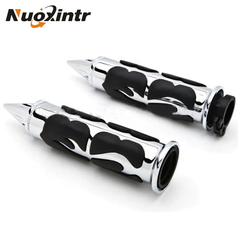 Nuoxintr 25 мм хромированные черные острые ручки для мотоцикла Harley Honda Shadow VT VTX1300 1800 Yamaha