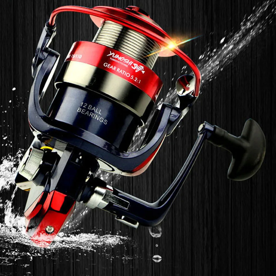 Спиннинговая Рыболовная катушка 12 шарикоподшипников Металлическая леска