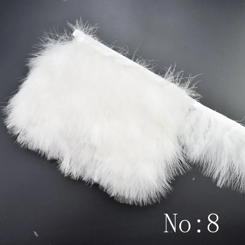 New white ostrich Goose Pheasant feathers for Crafts DIY ostrich feathers trimming Fringe Sewing clothes plumes Party decoration - Цвет: 1M  8-10cm