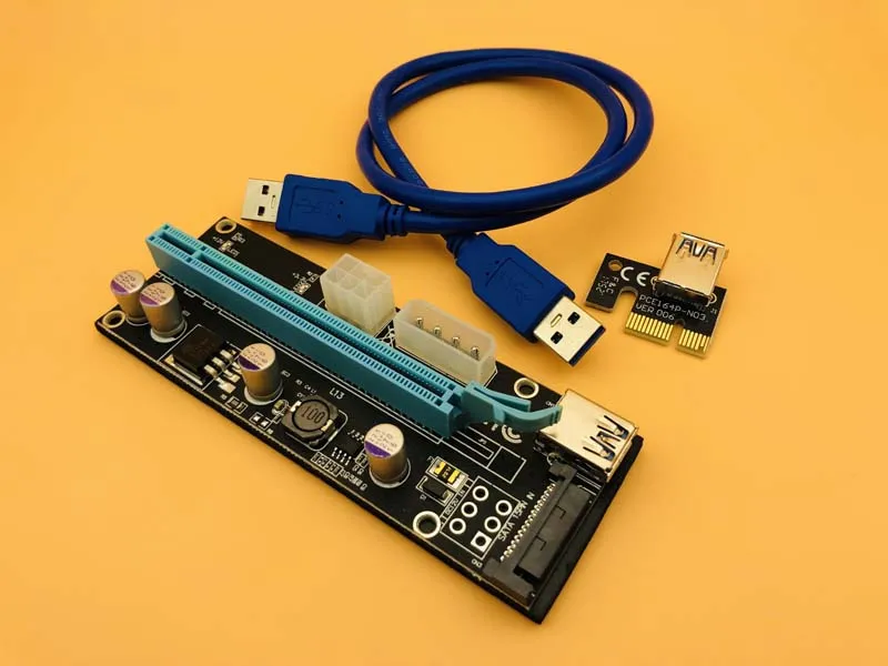 H1111Z Компьютерные кабели Разъемы PCIE Riser PCI E 16x/x16 для видеокарты кабель USB 3 0 6 pin Molex