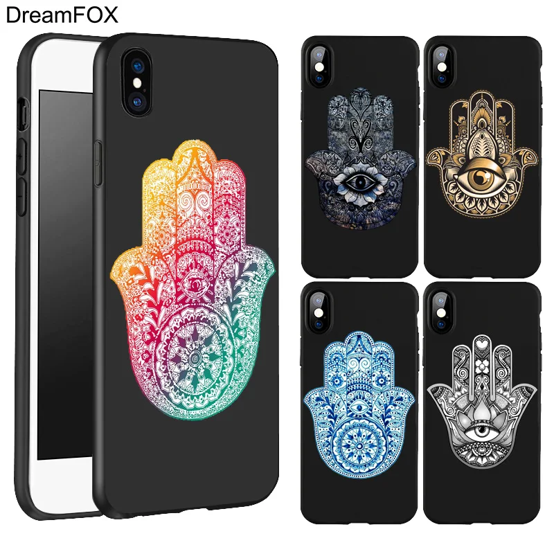 DREAMFOX L046 Фатима рука Черный Мягкий ТПУ силиконовый чехол для Apple iPhone 11 Pro XR XS Max X 8 7 6