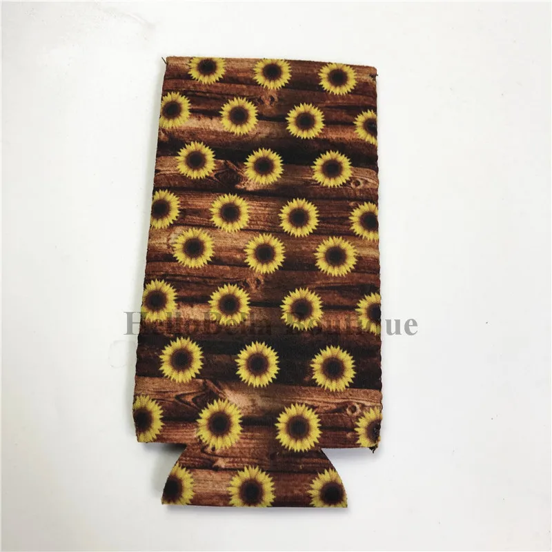 

60Pcs Monogrammed Tie Dye Slim Can Case Cheetah Neoprene Can Cooler Cover Cactus Bull skull Bottle Holder Sun Flower Cover