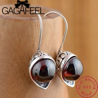 gagafeel calla lily synthetic red zircon earrings 100 925 sterling silver earring for women female vintage jewelry