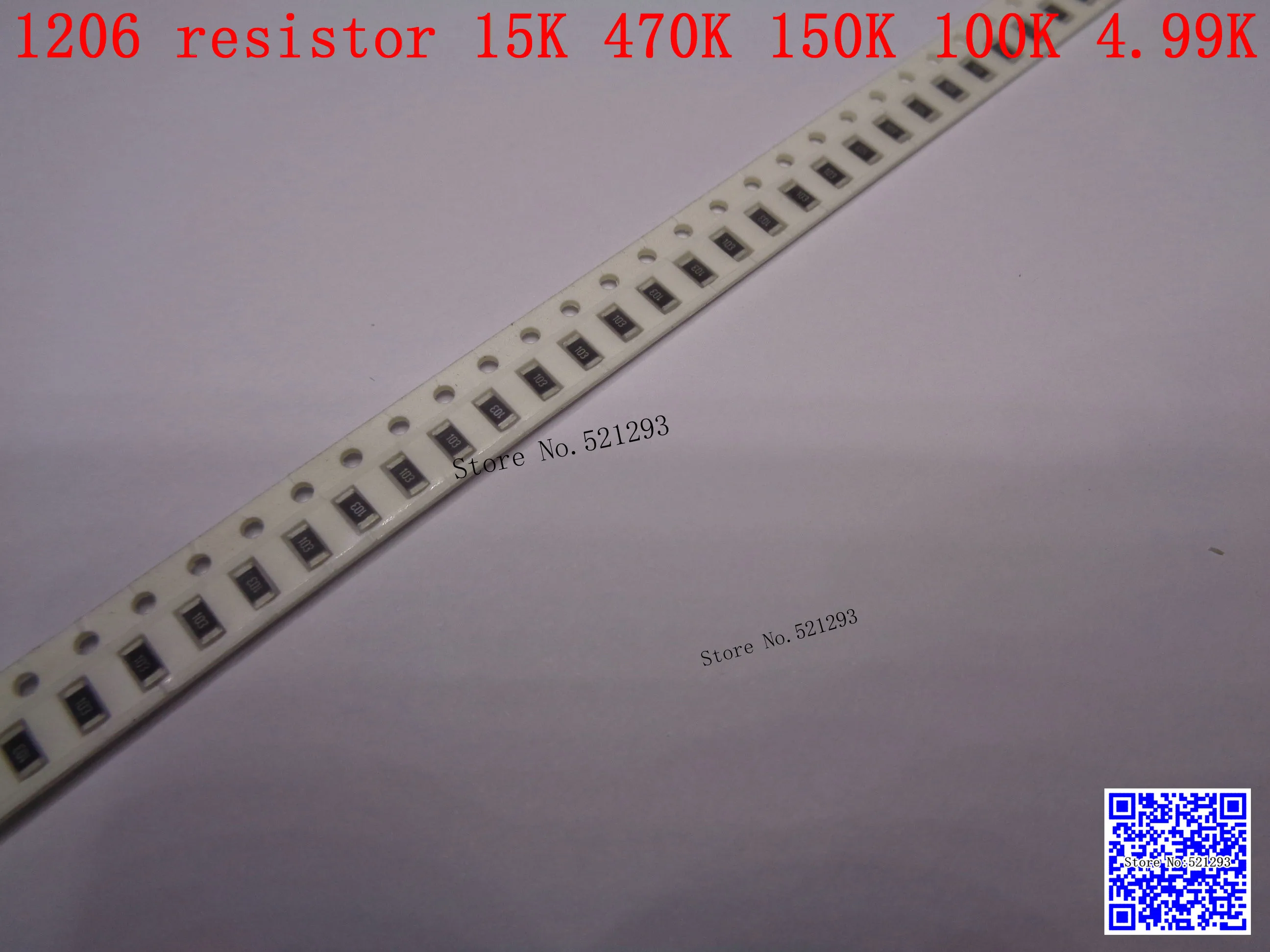 1206 F SMD resistor 1/4W 15K 470K 150K 100K 4.99K ohm 1% 3216 Chip 500PCS/LOT | Пассивные компоненты