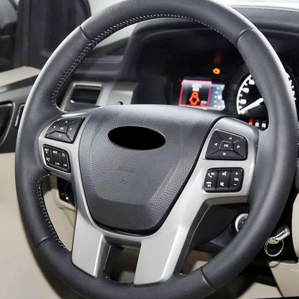 Carmilla ABS Chrome рулевого колеса автомобиля украшения крышка отделка наклейки для Ford Everest Explorer Endeavour- автомобилей