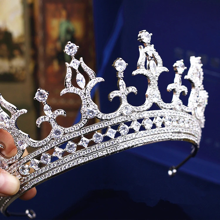 Микро инкрустированная тиара из фианита роскошная циркониевая Корона свадебные