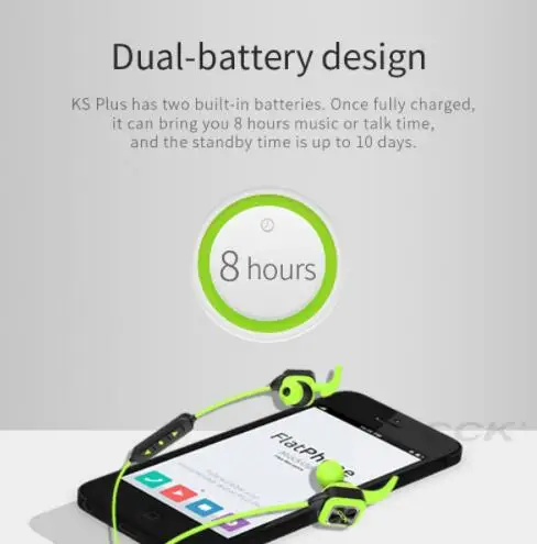 Спортивная Bluetooth гарнитура KS Plus беспроводные наушники вкладыши с микрофоном и