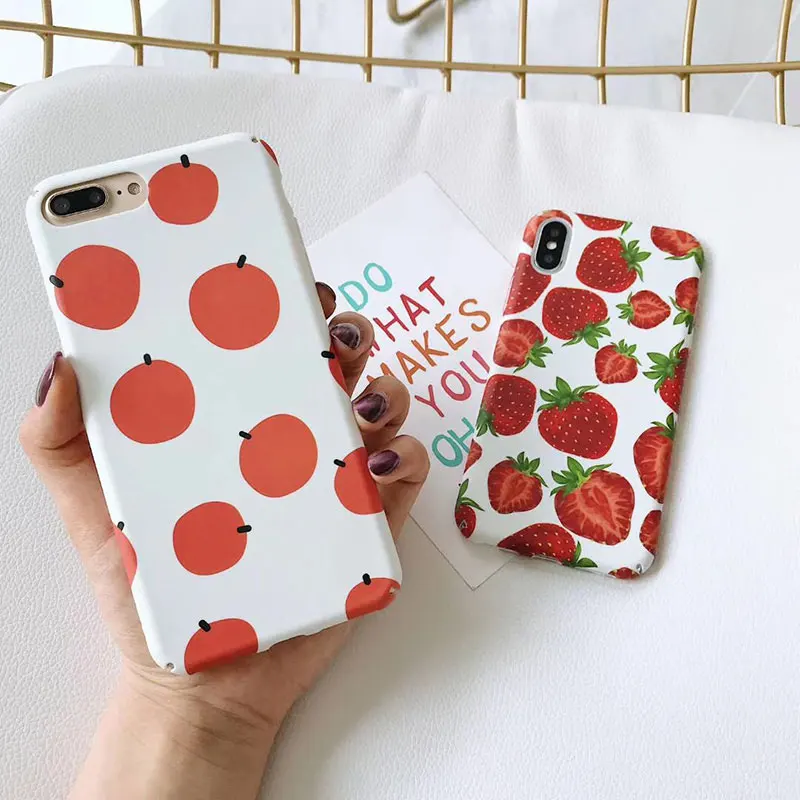 Boucho чехол s для iphone 6 6s 7 8 plus милый мультяшный фрукт клубника оранжевый жесткий