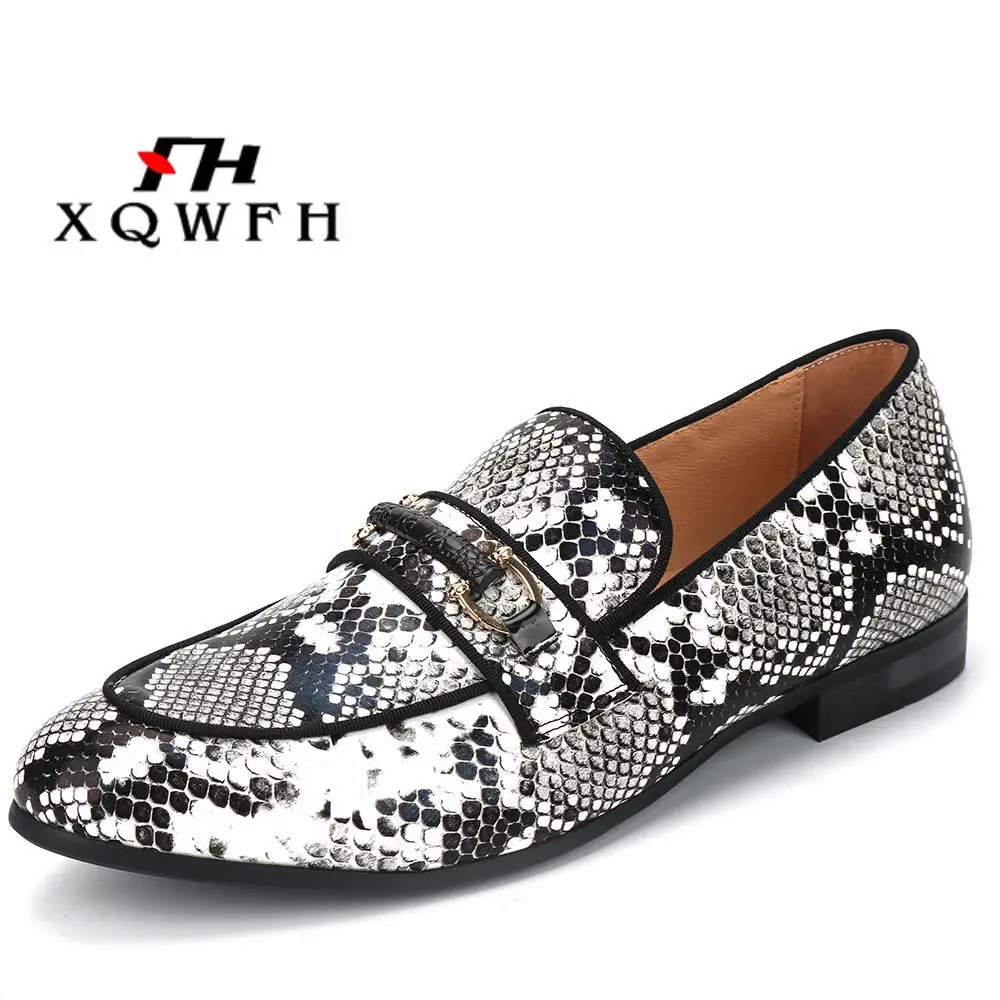 2019 New Animal Pattern Men's Shoes Wedding Dress Male Flats Casual Slip-on Italian Mens Handmade Loafers | Обувь