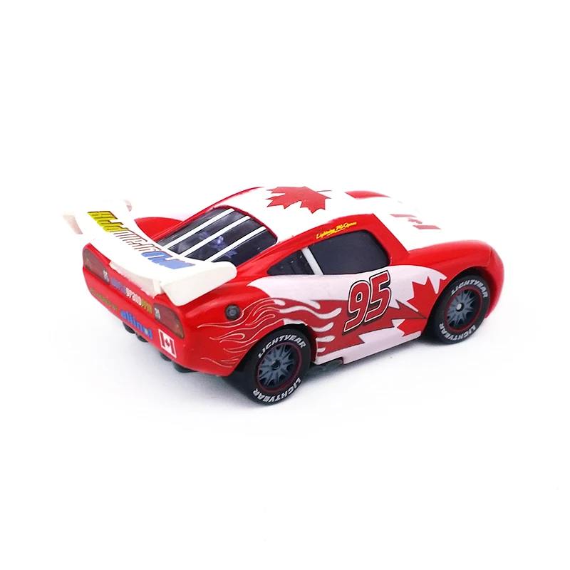 Disney Pixar Cars No.95 Lightning Mcqueen Канада узор Металл литье под давлением игрушечный