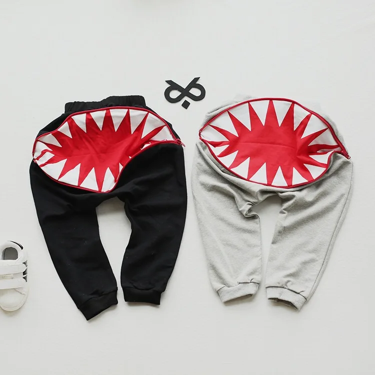 Ins * новые 2016 unisex детские мальчики девочки хлопок шаровары акула дизайн kids fashion