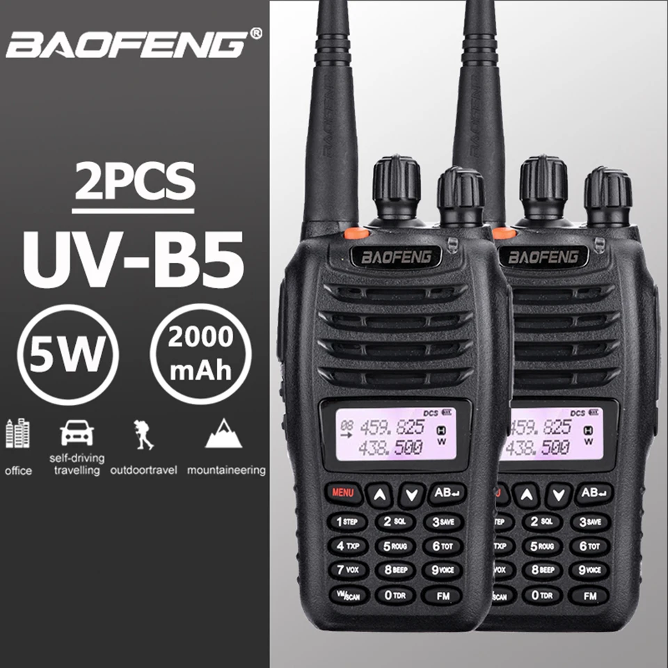 2 шт. Baofeng UV-B5 портативная рация полицейское оборудование профессиональный двухдиапазонный PTT UV B5 мобильное радио CB Hf приемопередатчик Ham Радио UVB5