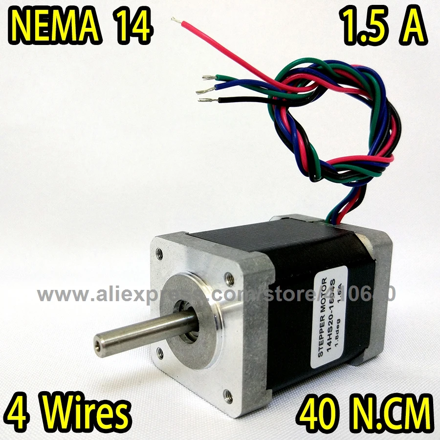 Бесплатная доставка шаговый двигатель 14HS20 1504S L52mm Nema14 с 1.8deg 1.5 40 N. см биполярным 4