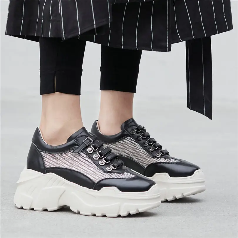 2019 теннисная женская обувь с толстой мягкой подошвой на шнуровке из коровьей