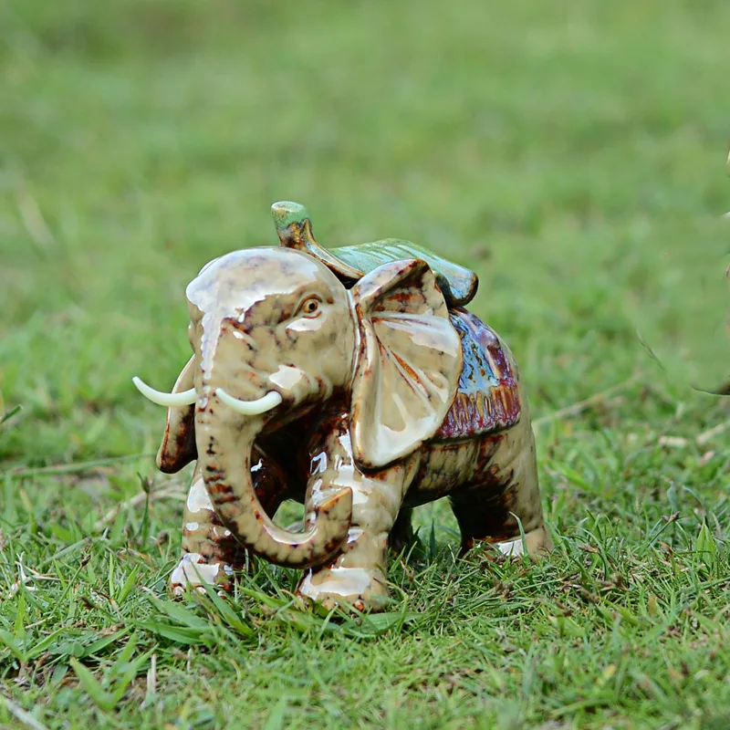 Decorative Figurines Animal Elephant Statue Ceramics Craft Garden Ornaments Home Decoration Accessories | Дом и сад