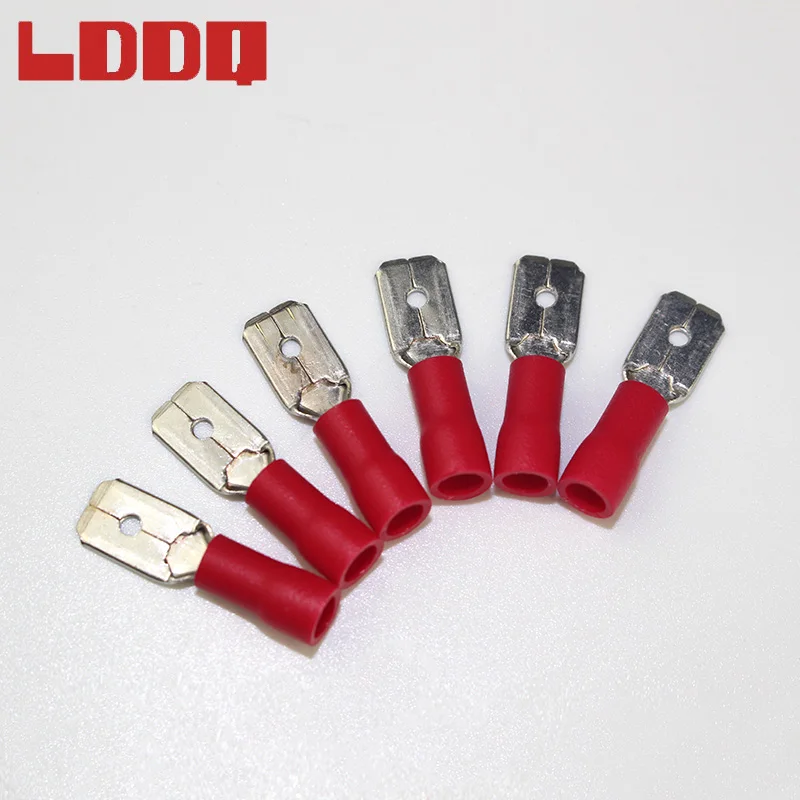 LDDQ 100 шт. 22-16AWG красная Изолированная лопатка обжимной провод Кабельный