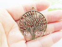 8pcs antique bronzeantique silver tone large hollow out filigree tree of life connector pendant charmfindingdiy accessory