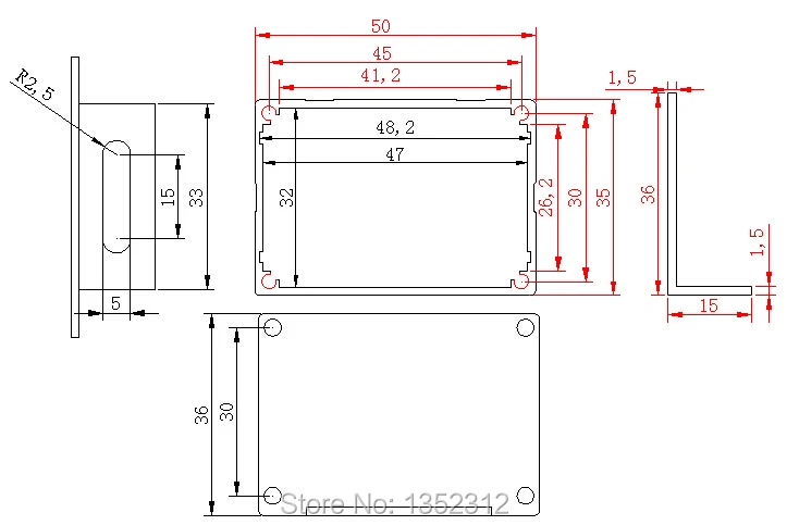 Маленькая алюминиевая коробка для электронных проектов 6 шт./лот 50*35*80 мм