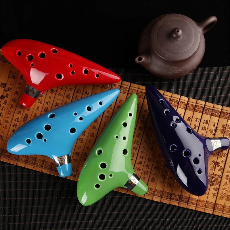 12 отверстий Ocarina Alto C key Flute музыкальный инструмент ручной работы Zelda Керамическая