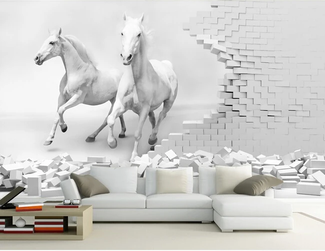

Custom 3D horse wallpaper , horse wall painting for the living room bedroom TV background wall waterproof papel de parede