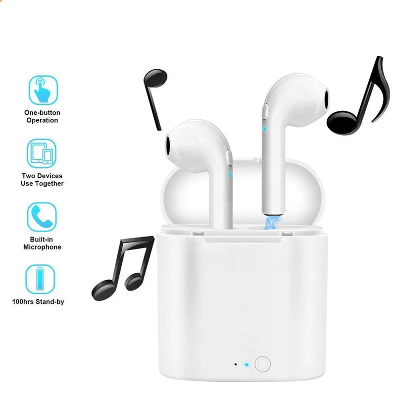 I7s TWS Bluetooth 5 0 наушники с зарядным мини-чехлом зарядный кабель tws i7 s беспроводные на