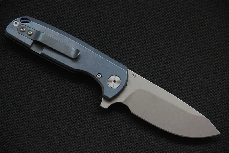 Новые винтажные D2 порошок стали высокой твердости складной нож titanium ручка сплава