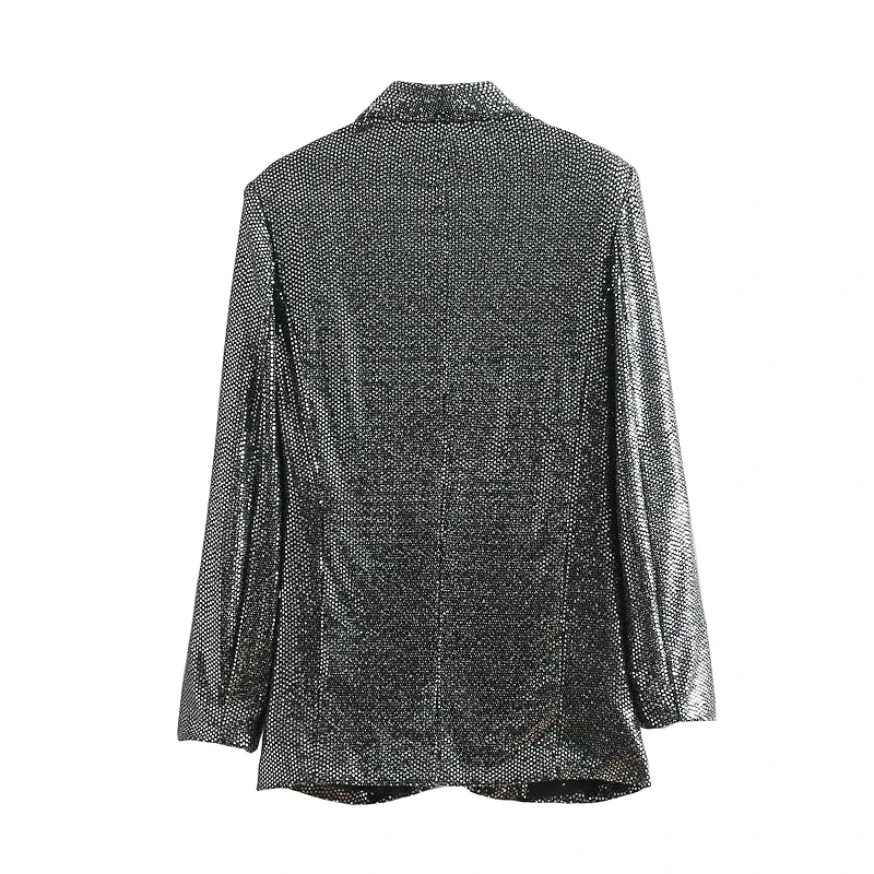 2019 г. женские элегантные длинные рукава блестками Повседневная Блейзер шикарная