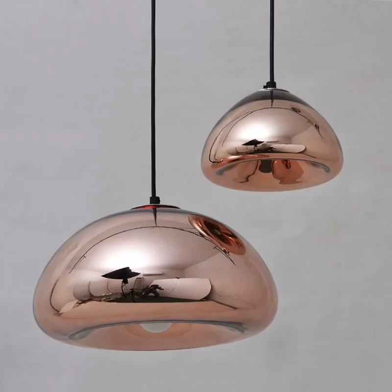 S Void медная латунная зеркальная миска Стеклянная Бар искусство современный E27 светодиодный подвесной светильник 15 см 30 см для кафе бар магазин Кофейня прикроватная