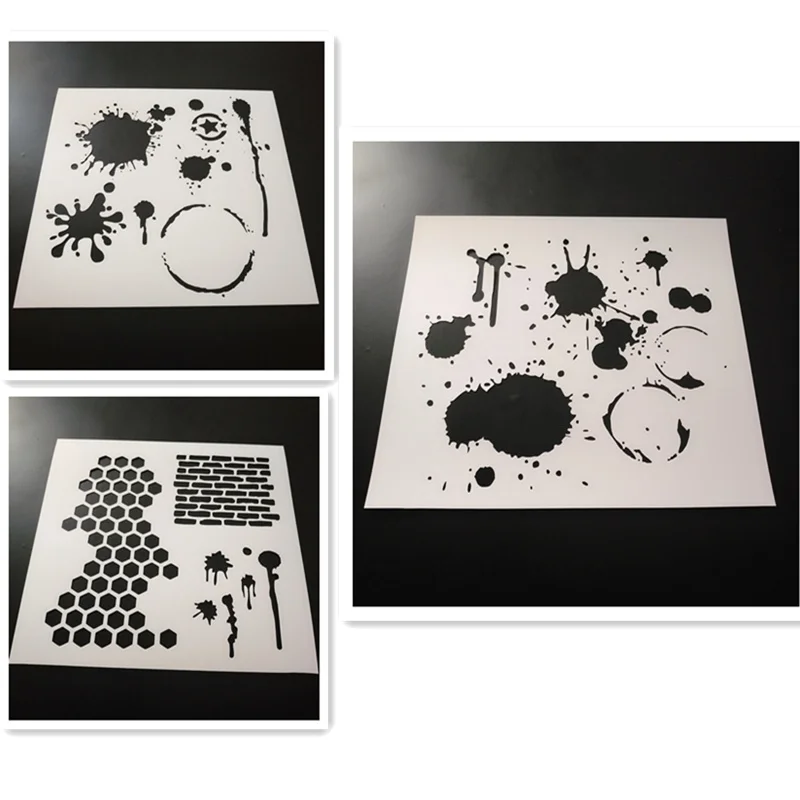 

Ink Coffee Splotch Stencils for DIY Scrapbooking,Stamp,Background stencils for set of 3