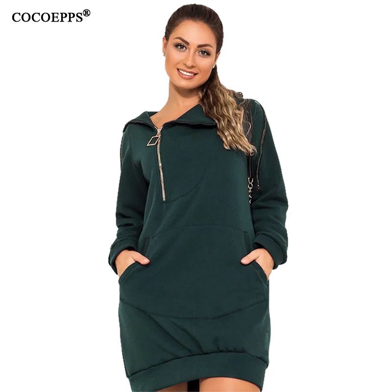 Осень, 5XL, женское платье большого размера, зимнее, теплое, большого размера, платье с капюшоном, повседневное, 6XL размера плюс, тянущийся свитер с капюшоном, платья