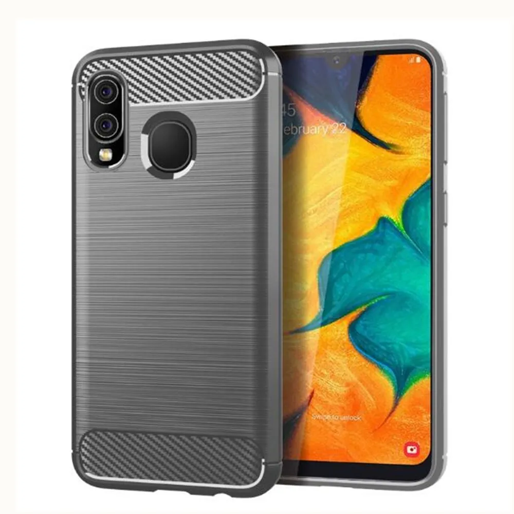 Чехол из углеродного волокна для Samsung Galaxy A40 резиновые силиконовые чехлы