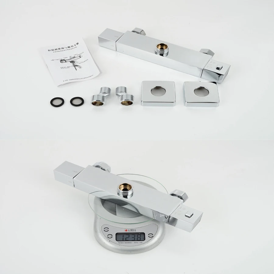 Maxswan площади смеситель для душа связаться со шлангом ванной Термостатический