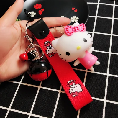 color 12 Милый брелок hello kitty, брелок для женщин, аниме, брелок для ключей Kt Cat, детские игрушки, брелок для автомобиля, брелок на запястье, веревка, брелок, подарки - Цвет: color 12