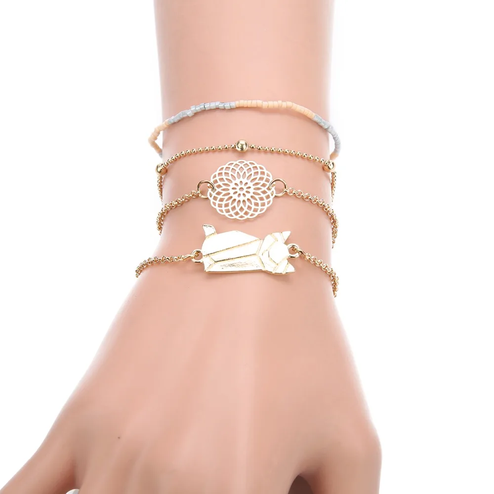 Комплект женских браслетов в стиле бохо 4 шт./компл. | Украшения и аксессуары