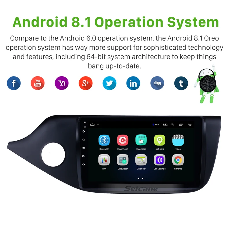 Seicane 2din Android 9.1Car мультимедийный плеер 9 &quotWIFI Bluetooth GPS навигация для 2012 2013 2014 Kia Ceed LHD