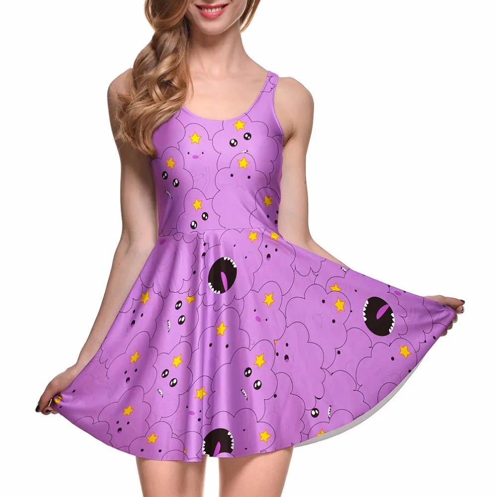 Женское летнее платье без рукавов зеленое с 3D принтом большие размеры|skater dress|dress