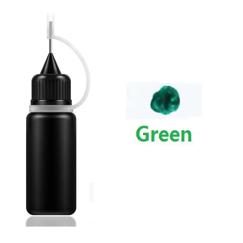 1 PC Green Ink Татуировки, Пигмент для временных татуировок. Натуральный и долговечный(органический Jagua Фруктовый гель/чернила). Без спирта. 10 мл 6 цветов и перерабатываемые Шаблоны - Цвет: 1 PC Green Ink