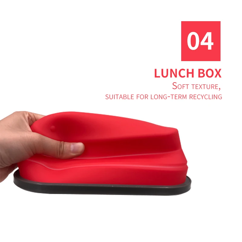 Silicone Bento Lunch Box Food Container Food Storage Collapsible Portable Container Lunch Food Box For School kids Outdoors