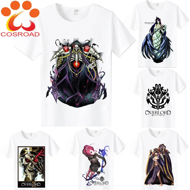 Cosroad Overlord футболка Ainz Ooal платье Косплей Костюм Albedo взрослая с коротким рукавом
