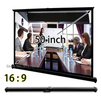 Easy Open Mini Projection Screen 50-inch 16x9 Widescreen Ultra HD 3D Projector Display For Trading Meeting