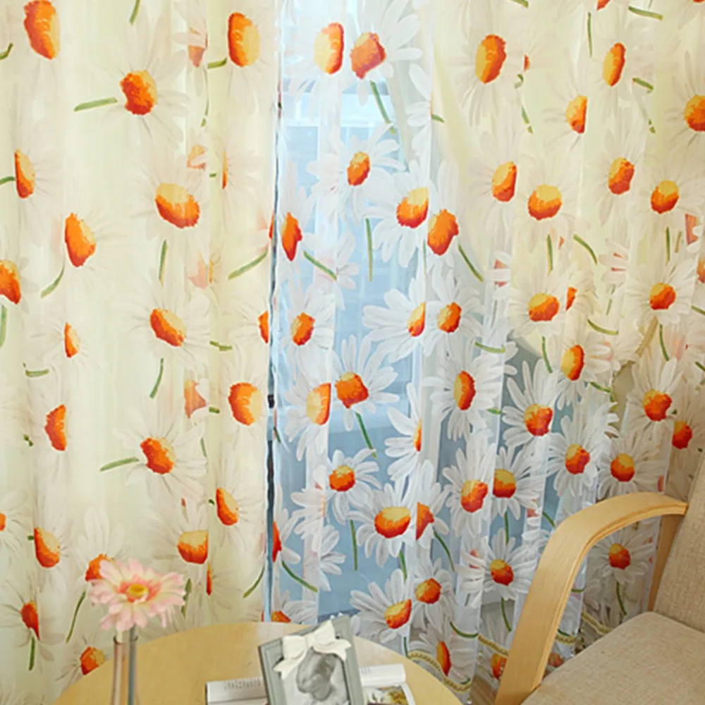 1 шт. дейзи пастырской занавес готовые гостиная подтягивающие французский окно