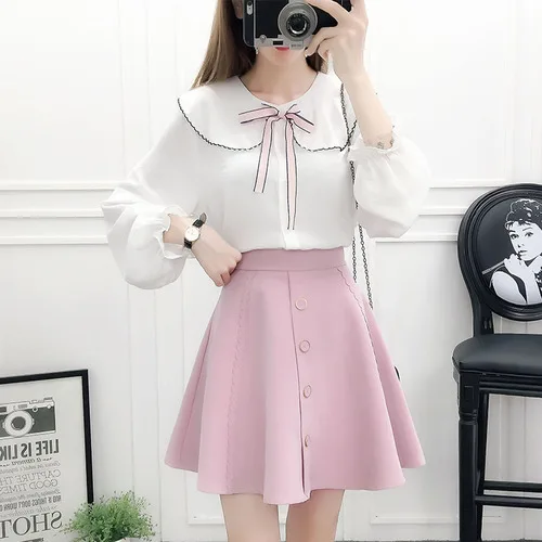 Женский шифоновый костюм с рукавами фонариками однобортный комплект из двух