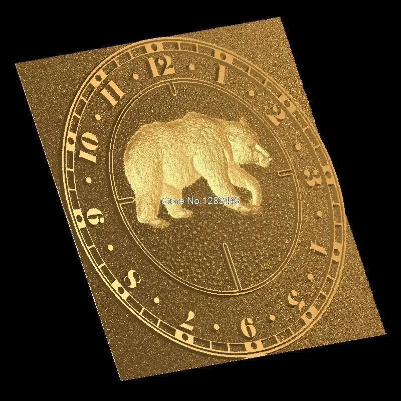 CNC 3d рельеф модель STL для станка с ЧПУ настенные часы медведь|model stl|3d reliefcnc relief models |