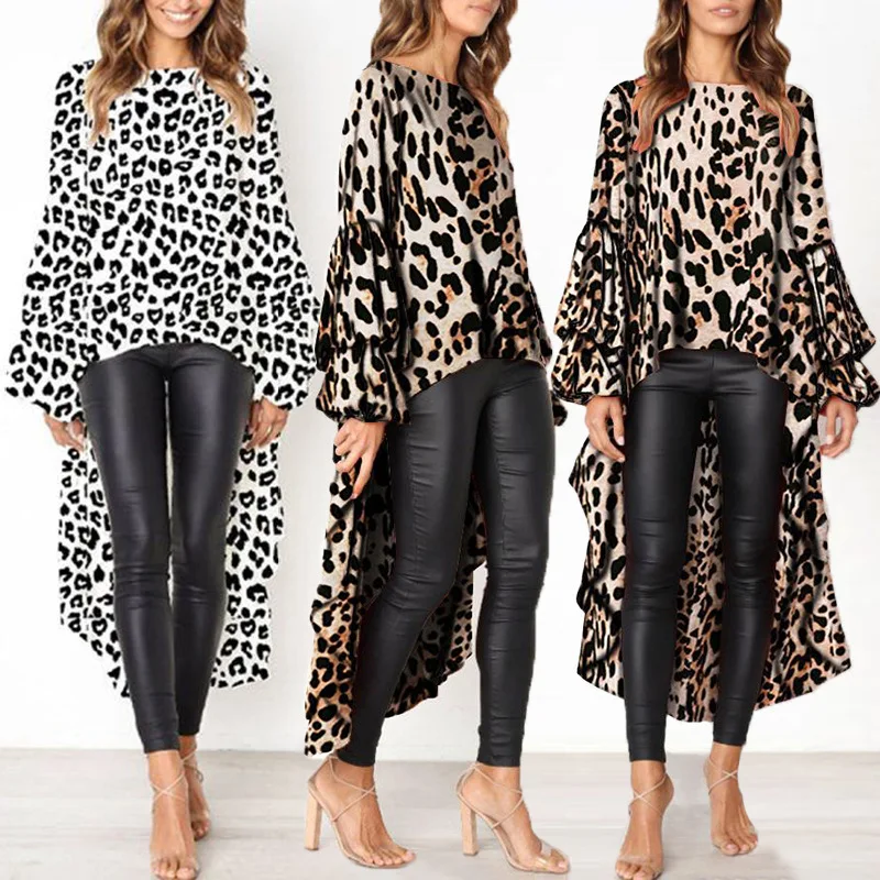 Длинное платье vestidos vestido leopard с длинным рукавом женское круглым вырезом Вечерние
