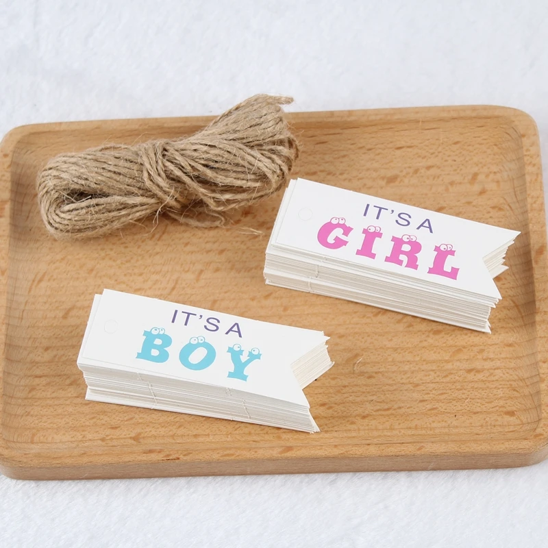 Бирка из крафтовой бумаги It's A Boy 100 шт.|Украшения своими руками для вечеринки| |