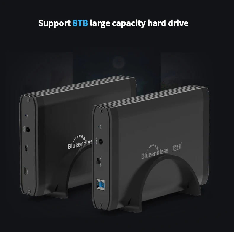 Blueendless HDD 3," внешний жесткий диск Алюминиевый Usb 3,0 жесткий диск Sata 1 ТБ до 4 ТБ, украшенное мозаикой из драгоценных камней, 12V 2A AC Мощность Disco Duro Externo