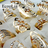 20pcs mix style zinc alloy gold ring adjustable finger ring for women fashion jewelry bijoux lot rings lr475