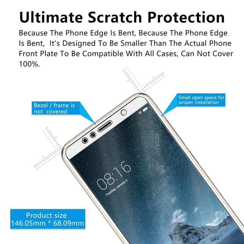 2.5D HD Премиум Закаленное стекло для Huawei Honor 7A защита экрана Y6 2018 покрытие анти