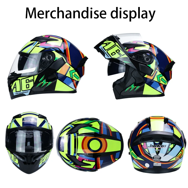 The latest DOT flip helmet modular double lens motorcycle helmet full face safety helmet Casco capacete casque moto