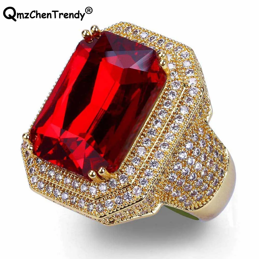 Хип-хоп со Льдом Bling CZ мужские кольца уличных танцев Популярные в стиле 